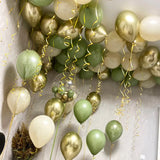 Triogift 30pcs 10inch Retro Dark Green Chrome Gold Latex Balloons Baby Shower Wedding  Anniversary Birthday Party Decoration DIY Supplies