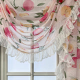 Triogift 1PC Pink Honey Peach Valance Voile Wavy Curtain Head Lace Bottom Custom Window Panel Drape for Living Room