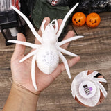 Triogift  Halloween Fake Spider Trick Toy Decorative Lamp Practical Joke Flashing Spider Light Home Office Party Kid Funny Play Scare Toy