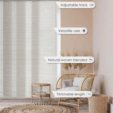 Triogift Curtains Adjustable Sliding Panel Hanging Room Dividers Blinds Retractable Vertical Blinds for Sliding Glass Doors Home Decor