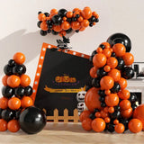 Triogift Orange and Black Latex Balloon Arch Kit, Used for Decorating Birthday Parties, Halloween, Holiday Celebrations, Anniversaries