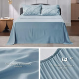 Triogift Duvet cover set of 7 pieces, pinched light blue Cali king-size bedding set with comfort set, bed linen