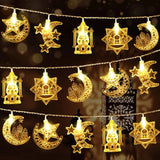 Triogift  Ramadan Star Moon Castle LED String Lights Eid Mubarak Gift Islam Muslim Ramadan Kareem Decorations for Home Eid al-Fitr Party