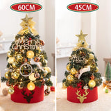 Triogift New 45/60cm Merry Christmas Tree For Home Desktop Decoration Cristmas Ornament Xmas Navidad Gifts Led New Year Tree