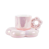 Triogift  -  Ceramic coffee cups and exquisite mugs and saucers set girls' high-value cherry blossom cups are luxurious and luxurious.