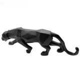 Triogift Panther Statue Animal Figurine Abstract Geometric Style Resin Leopard Sculpture Home Office Desktop Decoration Crafts