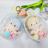 Triogift 10CM Doll Display Storage Bags Transparent Doll Organizer Boxes Plush Doll Storage Pouches Clear Keychain Wallet Bag Mystery Box