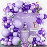 Triogift Purple Balloons Garland Arch Kit Birthday Party Decoration Kids Wedding Birthday Party Supplies Baby Shower Decor Latex Ballon