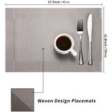 Triogift  6PCS Durable Table Mats for Kitchen Dining Patio Textilene Placemats,Easter Decor Wipeable Easy to Clean Non-Fading Waterproof