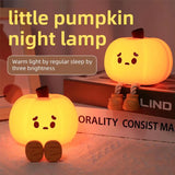 Triogift Halloween Pumpkin Night Lights Cute Soft Silicone Safe Lamp Decorations Timing Dimmable Bedside Decor Kids Baby Halloween Gifts