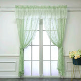 Triogift Green Double Layer Lace Sheer Curtain for Living Room Partition Drape Window Porch Sliding Door Study Blinds