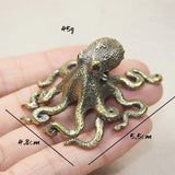 Triogift Brass Octopus Mini Figurine