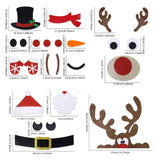 Triogift Christmas Door Window Stickers Felt Cloth Snowman Santa Claus Elk Wall Sticker Christmas Home Decoration Happy New Year 2024