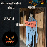 Triogift  Halloween Hanging Ghost Haunted House Hanging Grim Witch Ghost Horror Props Electric Toys Home Door Bar Club Halloween Decor