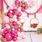 Triogift Pink Rose Gold Balloons Garland Arch Kit Birthday Party Decor Kids Wedding Birthday Party Supplies Baby Shower Decor Ballon