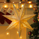 Triogift  Hollow Star Hanging Pendants Christmas Decoration 2024 for Home Navidad Natal Noel Gifts Christmas Ornaments New Year 2025