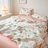 Triogift Summer Quilt Cotton Floral French Style Double  Air-conditioned Quilt, Double-layer Summer Blanket Comforter Duvet   이불