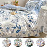 Triogift Four-Season Universal Flower Style Cotton Bedding Set: 1 Duvet Cover 2 Pillowcases (No Sheets), Suitable for Singles or Couples