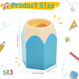 Triogift Cute Pencil Head Shape Pen Holder Pencil Storage Box Student Desktop Office Household Multifunctional Makeup Brush Organizer Box