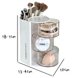 Triogift Rotating Powder Puff Storage Box Dust-proof Desktop Beauty Egg Air Cushion Rack Multi-layer Lipstick Makeup Brush Storage Rack