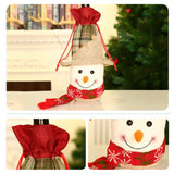 Triogift  Christmas Decorations For Home Navidad Wine Bottle Bag Cover Santa claus Snowman Christmas Party Ornaments Decor