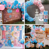 Triogift 105Pcs Gender Reveal Balloons Arch Kit Baby Shower Decor Pink Blue Balloons Garland Decor Boy Girl 1st Birthday Party Decoration