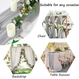 Triogift Chiffon Table Runner Wedding Arch Chair Decoration Solid Color Gauze European-American Style Banquet Party Marriage Dining