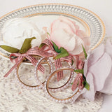 Triogift  1pc Flower Napkin Rings for Wedding Table Decoration Pearl Rose Flower Napkin Ring Festival Party Home Decoration Ornaments