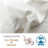 Triogift  Cotton Fabric Flounce Stitching Table Cloth Washable Tablecloth for Wedding Party Dining Banquet Decoration Luxuriou Table Cover