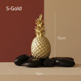 Triogift Nordic Light Luxury Pineapple Decoration,Golden Fruit Shape Living Room Porch Home Decoration Figurines Gift Wedding Props