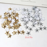 Triogift 100Pcs Gold/Silver Stars for Christmas Party Decor Foam Fabric Stars DIY Scrapbook Cards Ornaments Embellishments Accessory