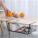 Triogift Kitchen Closet Shelves Cupboard Hanging Under Shelf Storage Iron Mesh Basket Cabinet Door Organizer Rack Desk Closet Holders