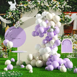 Triogift 97pcs - White Purple Latex Balloon Arch Set Birthday, Wedding, Anniversary, Celebration, Party Decoration