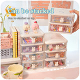 Triogift Stationery Storage Box Desktop Student Ins Drawer Pen Cabinet Office Tape Hair Accessories Kawaii Sundries Organizer