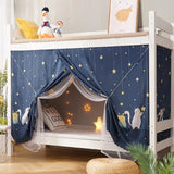 Triogift Cartoon Upper Bunk Lower Bunk Mosquito Net Double Layer Student Dormitory Mosquito Net Thickened Dust-proof Blackout Bed Curtain