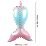 Triogift Mermaid Party Balloons 32inch 1 2 3 Foil Number Balloon Girls' Mermaid Tail Birthday Party Decorations Baby Shower Helium Globos