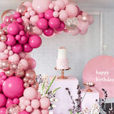 Triogift Macaron Pink Balloon Garland Arch Kit Wedding Birthday Party Decoration Kids Globos Gold Confetti Latex Ballon Baby Shower Girl