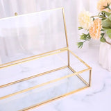 Triogift  E56C Decorative Box Accent Trinket for CASE Clear Table Top Glass Lid Jewelry Display Beautiful photos Organizer Home Decorat