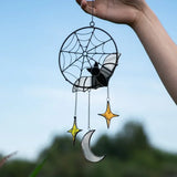 Triogift Creative Wind Chimes Halloween Decorations Gothic Bat Moon Star Hanging Ornament Window Wall Pendants Holiday Party Home Decors