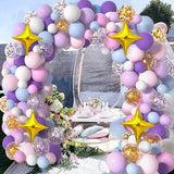 Triogift 116pcs Purple Pink Rainbow Balloon Garland Arch Kit Wedding Unicorn Birthday Party Decor Kid Baby Shower Birthday Latex Balloons