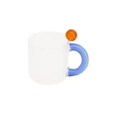 Triogift  -  Colored handle Glass Cup Coffee Mug High Borosilicate Glass Heat Resistant Water Mug Creative Office Tea Cup