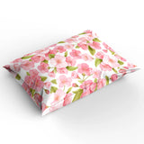 Triogift  Spring White Background Peach Blossom Comfortable Household Goods Bedroom Bed Luxury Duvet Cover 2/3/4 Pieces