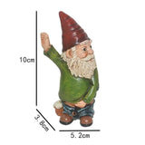 Triogift Creative Urinating Gnome Statue Resin Crafts White Bearded Old Man Dwarf Sculpture Christmas Garden Courtyard Decoration