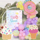 Triogift 18/24/36inch Cake Ice Cream Kt Board Cutout Hot Air Balloon Donut Candy Backdrop for 1st Birthday Party  Baby Shower Decorations