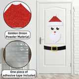 Triogift Christmas Door Window Stickers Felt Cloth Snowman Santa Claus Elk Wall Sticker Christmas Home Decoration Happy New Year 2024