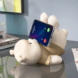 Triogift Bear Tablet Mobile Phone Holder For iPad iPhone Decoration Study Office Computer Desktop Ornaments Birthday Gift for Friends