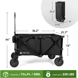 Triogift Camping Carts Outdoor Garden Cart Foldable Wagon for Sports Trolley Portable Large Capacity Beach Wagon Push Cart Dolly Shopping