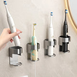 Triogift  Electric Toothbrush Holder Space Saving Traceless Bathroom Self-adhesive Wall-mounted Toothbrush Storage Base