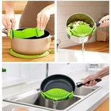 Triogift  Clip On Strainer Silicone for All Pots and Pans Meat Vegetables Fruit Silicone Kitchen Colander