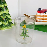 Triogift  -  Christmas Tree Cup Heat Resistant Tumbler Cups In Bulk Glass Cup Coffee Mug Coffee Cup Tumblers Christmas Decoration Home Decor